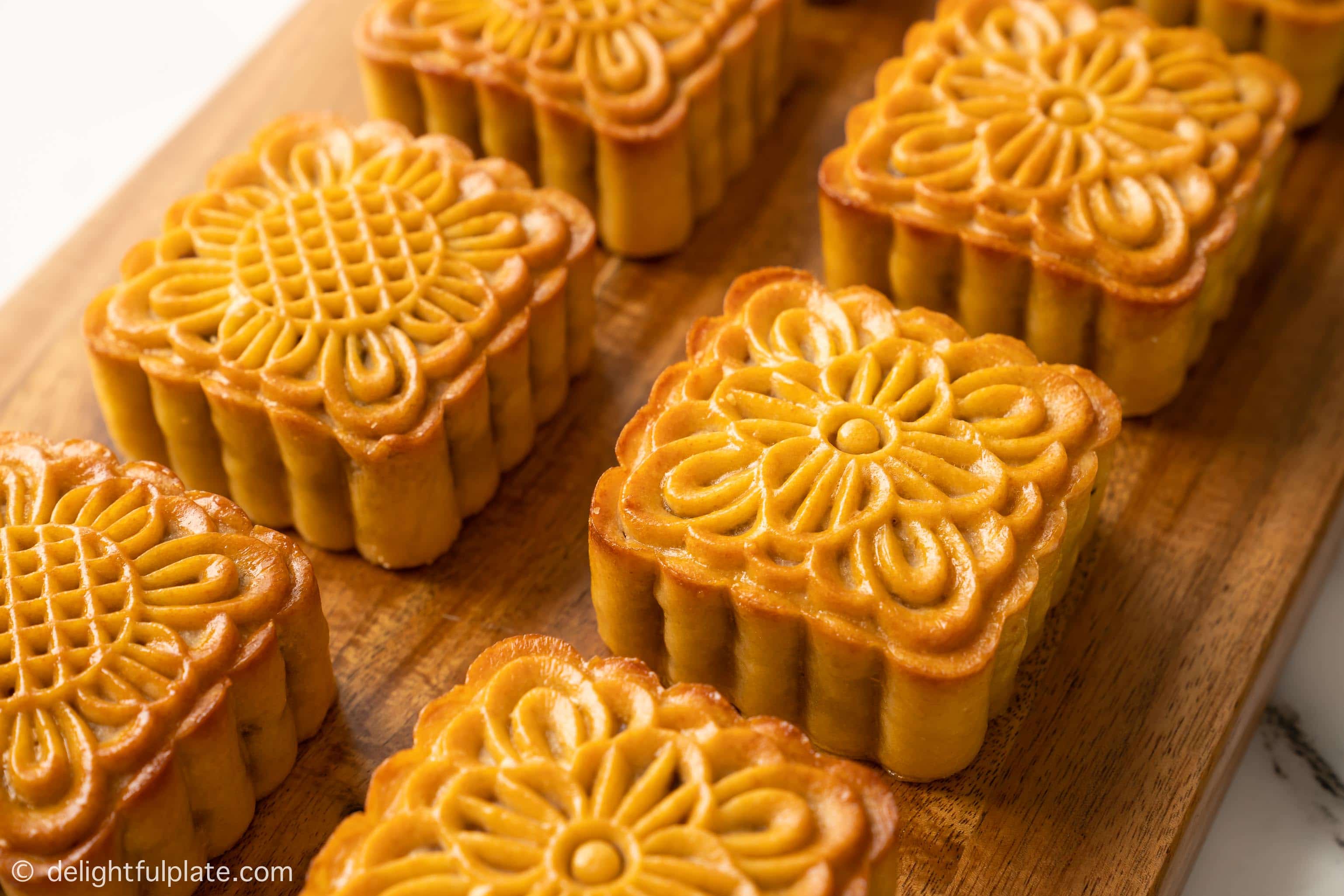 fresh mooncakes that have been rested for a couple of days