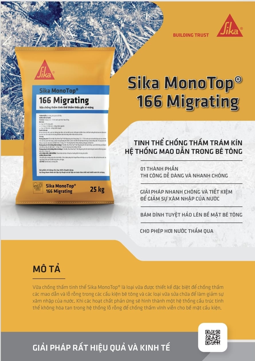 sika monotop 166 chong tham nguoc tham thau