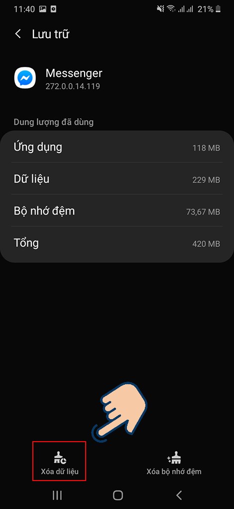 Chọn vào Lưu trữ.