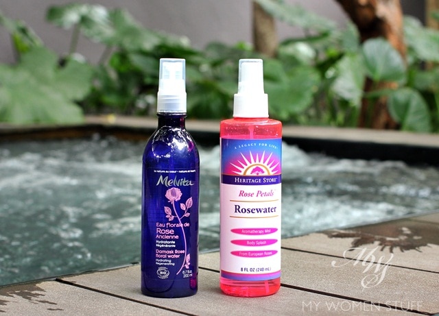 melvita rose floral water, heritage products rosewater mist