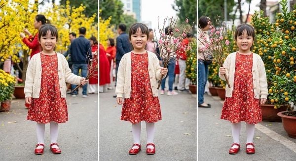 Đồ tết 2026 - Váy suông phối cardigan cho bé gái