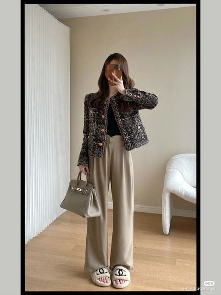 Đồ tết 2026 - áo khoác tweed phối quần suông