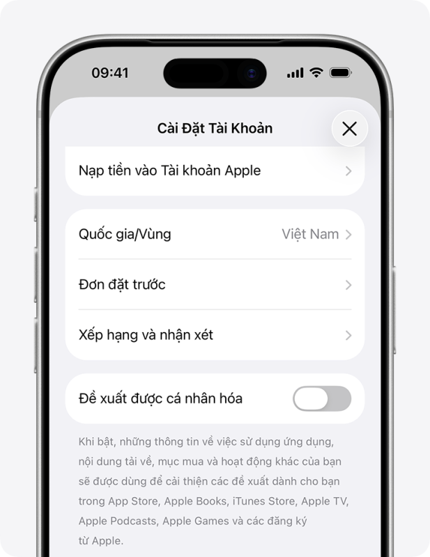 Xem hoặc hủy đơn h&agrave;ng đặt trước cho ứng dụng, phim, nhạc hoặc s&aacute;ch