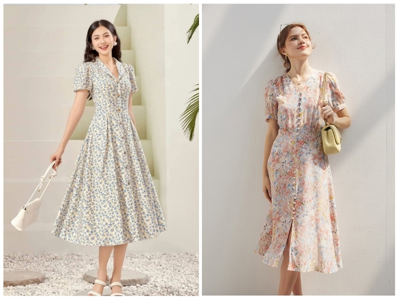 các kiểu đầm hoa nhí đẹp