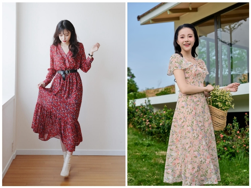 các kiểu đầm hoa nhí đẹp
