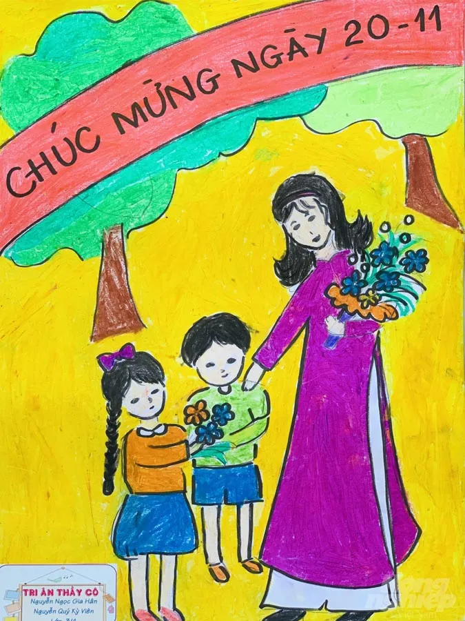 85 bức tranh vẽ cô giáo đẹp, ý nghĩa nhân ngày 20/11 38