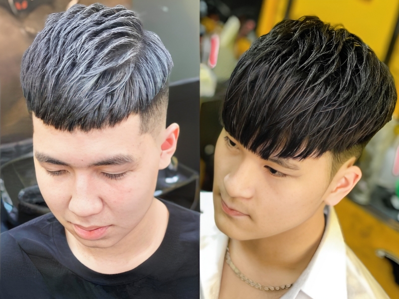 2 mẫu nam tóc màu than chì sáng