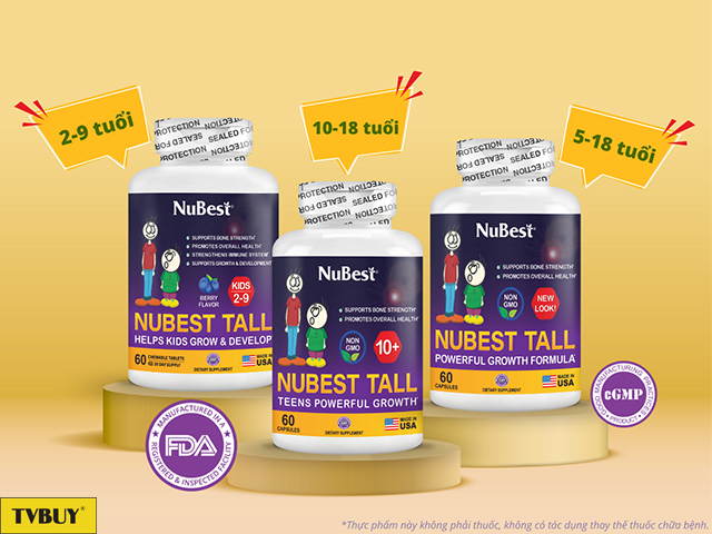 3 sản phẩm TPBVSK dòng NuBest Tall đang được hàng triệu trẻ em trên thế giới sử dụng