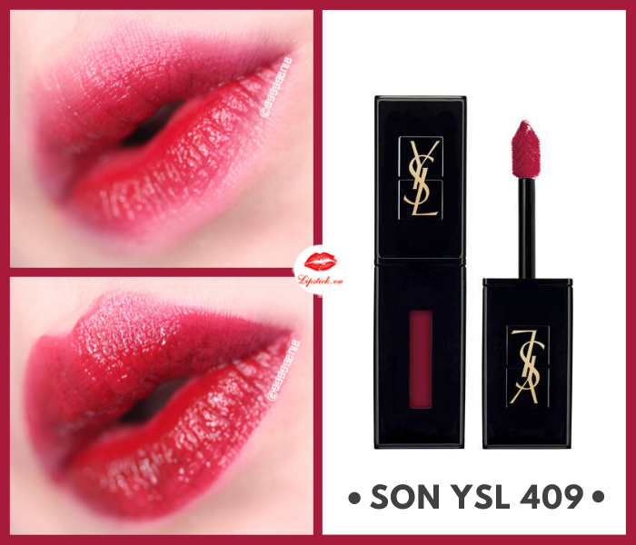 Son YSL 409 Màu Đỏ Rượu – Vinyl Cream Lip Stain