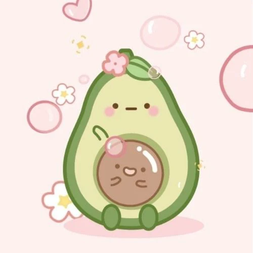 Avatar quả bơ cute, đáng yêu màu xanh