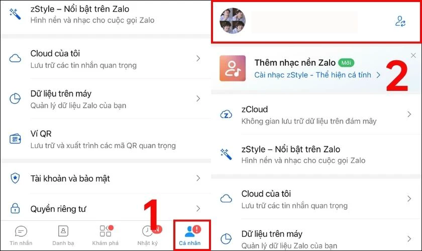 Mở ứng dụng và nhấn vào tab Cá nhân ở góc phải màn hình rồi chọn tên của mình