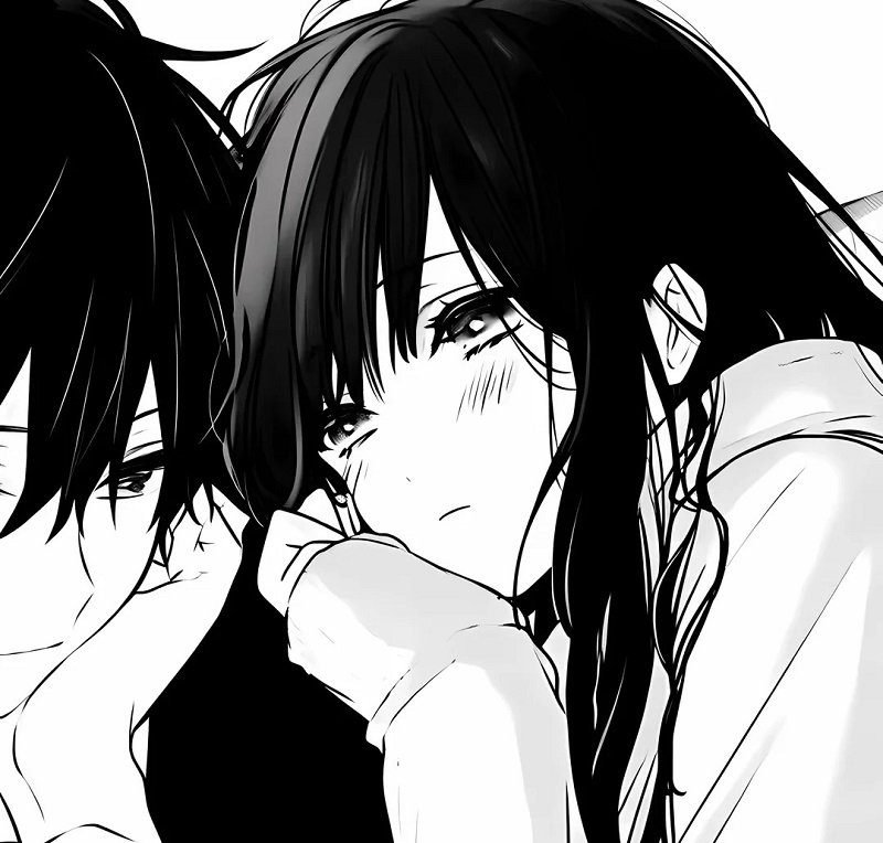 Avatar đôi anime đen trắng cho người yêu