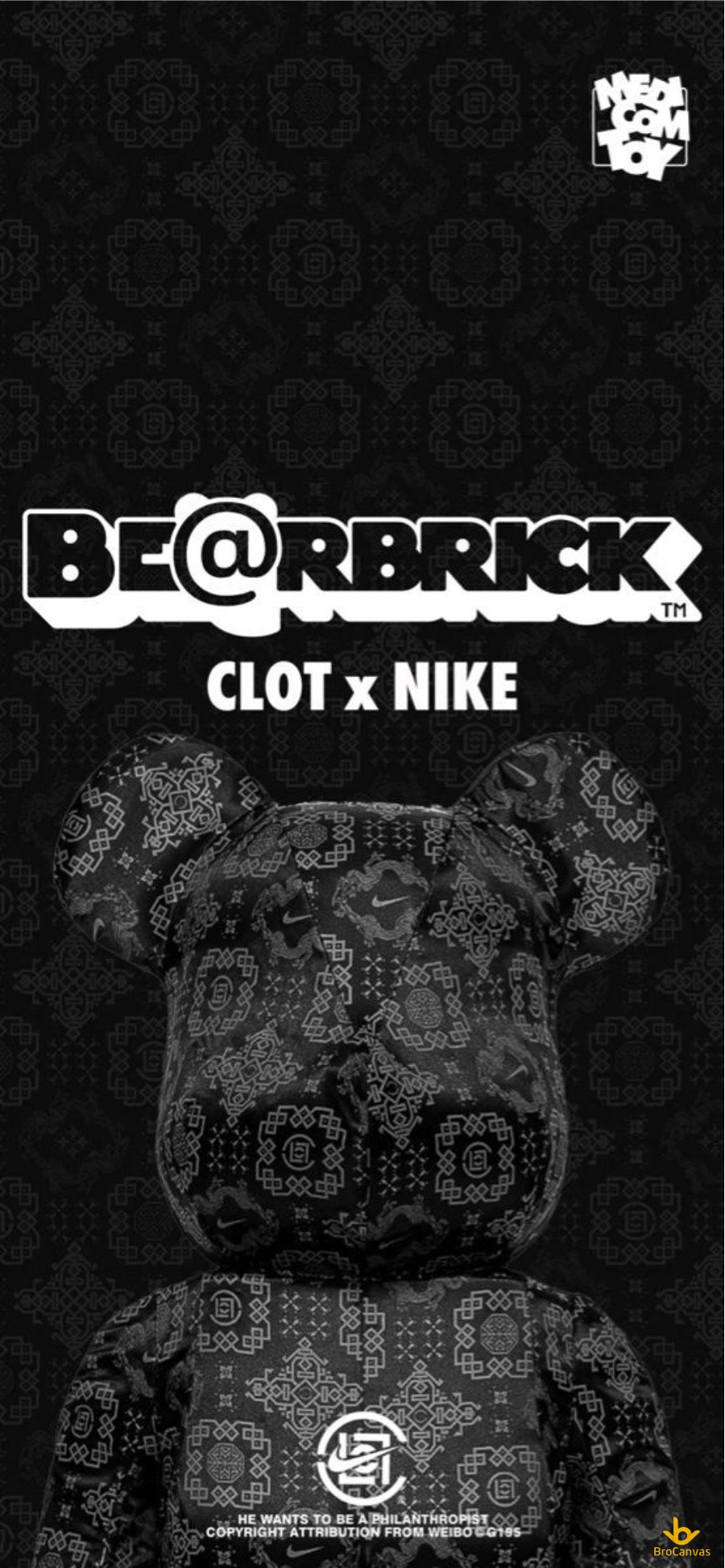 Hình nền gấu Bearbrick hoa văn đặc biệt