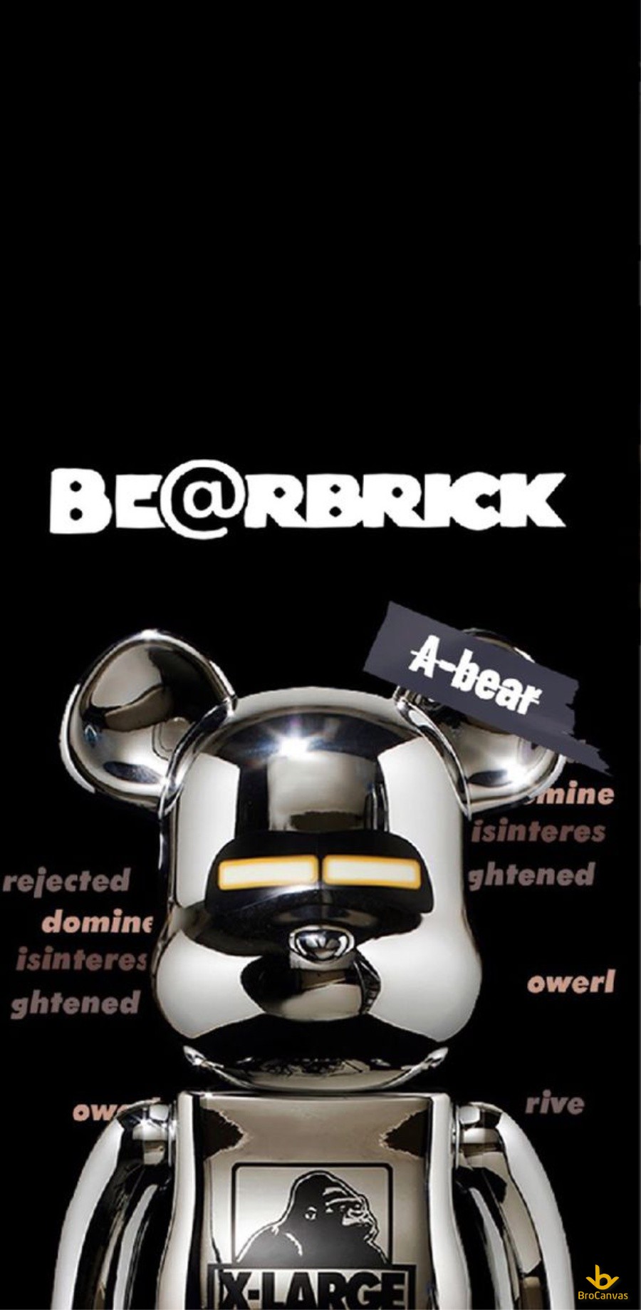 Hình nền gấu Bearbrick màu bạch kim sáng bóng