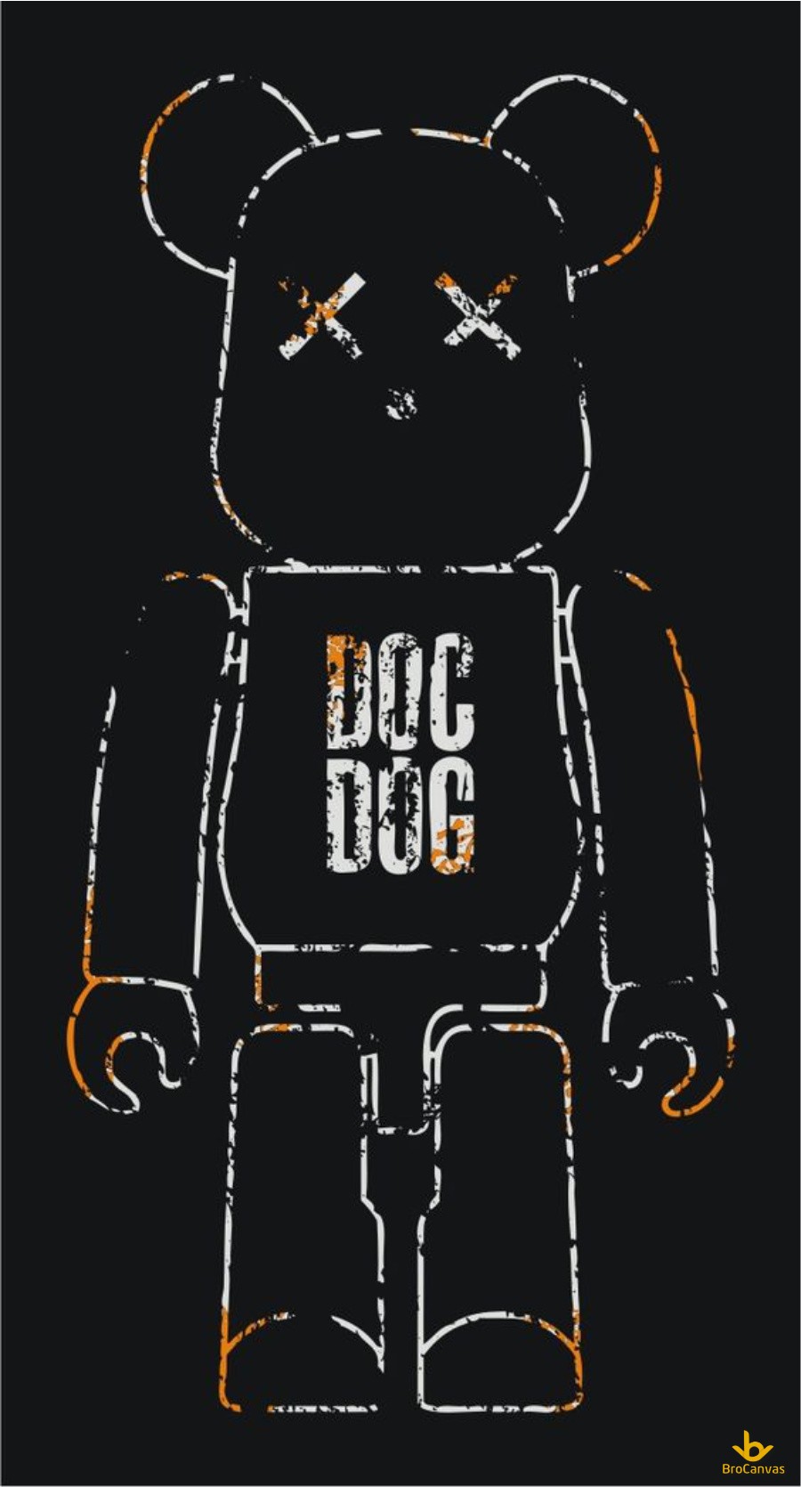 Hình nền gấu Bearbrick nét đứt sác màu cho điện thoại