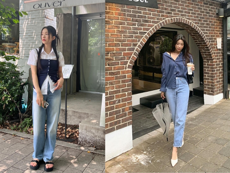 phối áo 2 dây với áo sơ mi