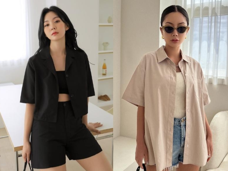 phối áo 2 dây với áo sơ mi