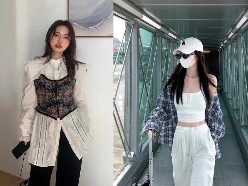 phối áo 2 dây với áo sơ mi