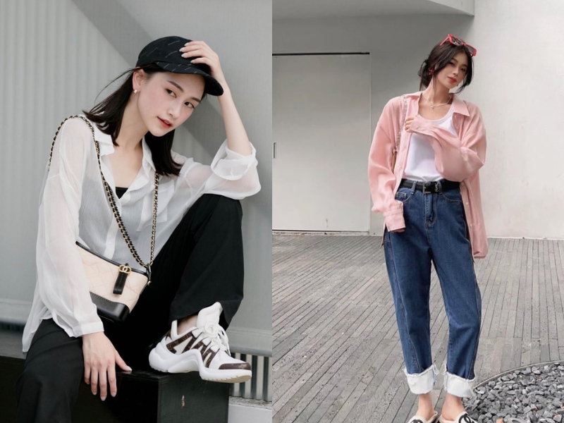 phối áo 2 dây với áo sơ mi