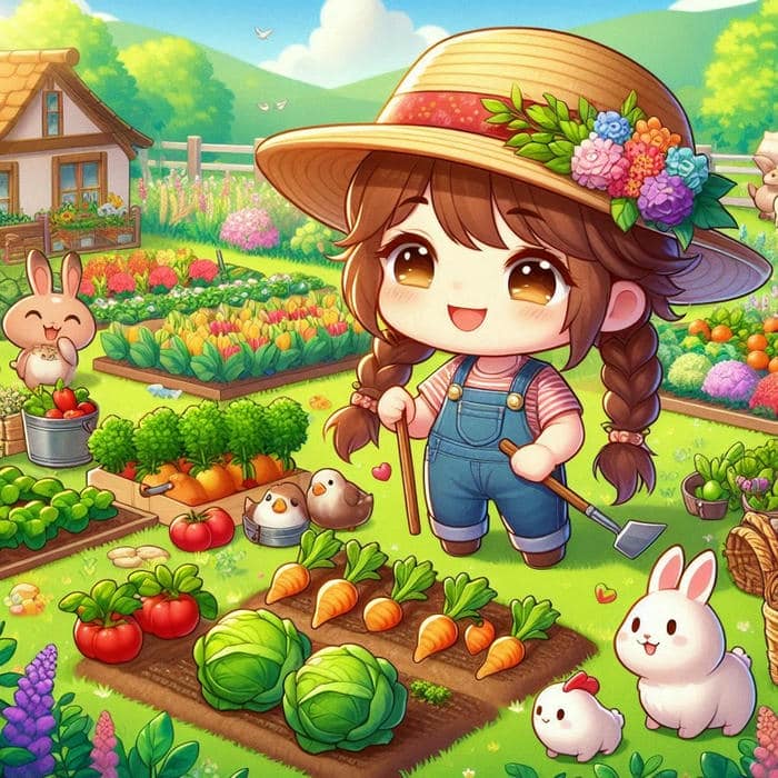 khung hình chibi nữ xinh xắn