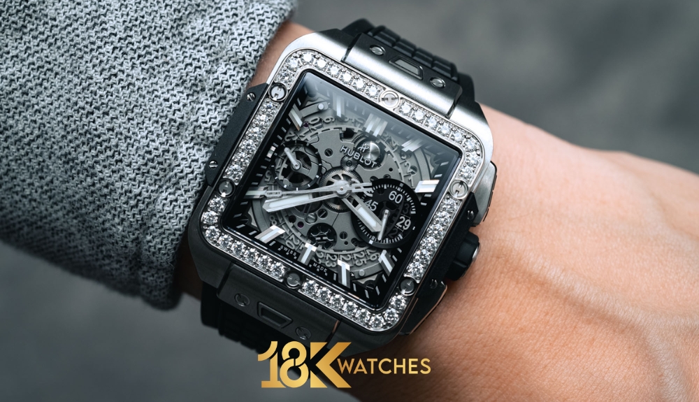 Một điểm cộng lớn khiến đồng hồ Hublot mặt vuông được ưa chuộng chính là sự đa dạng về chất liệu