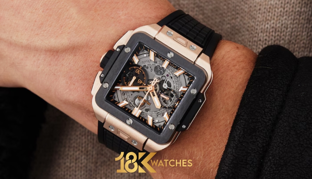 Đồng hồ Hublot mặt vuông phù hợp với những người có cổ tay to