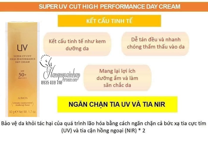 Kem chống nắng Albion Super UV Cut High Performance Day Cream 9