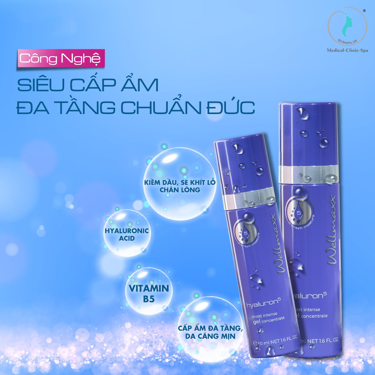 Công dụng của Gel dưỡng ẩm HA Gel Hyaluron Wellmaxx Moist Intense Gel Concentrate