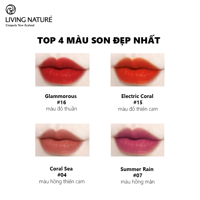 Bảng son môi Living Nature đẹp nhất