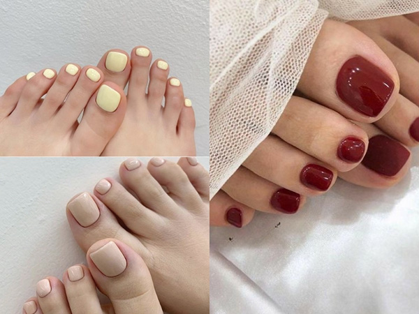 Sơn móng màu trơn đơn giản