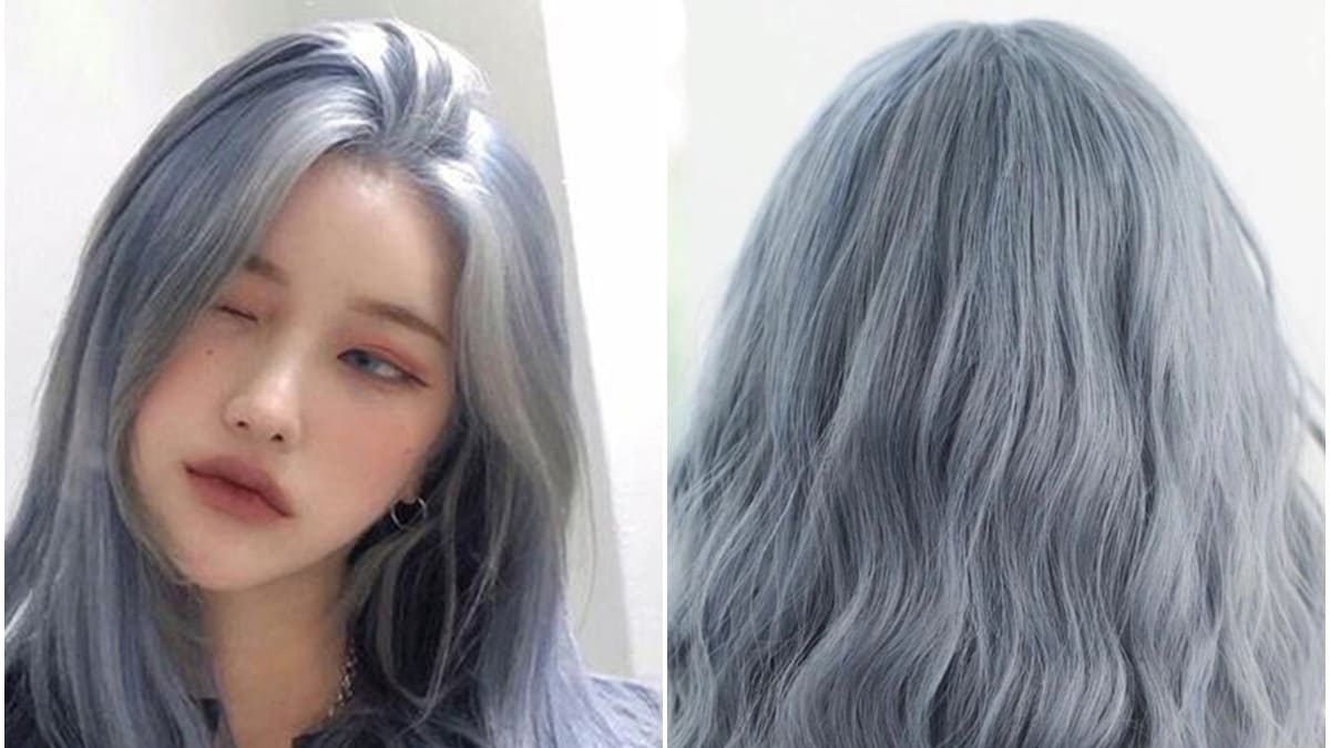 Các màu tóc đẹp cho nữ - Xám xanh