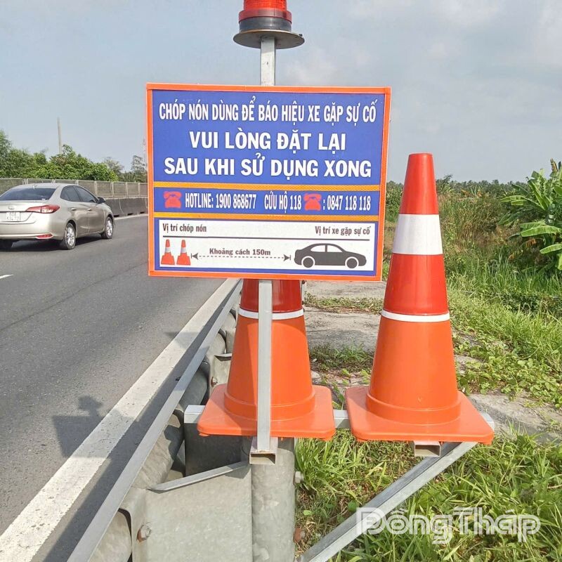 Chóp nón cam trên cao tốc: Giải pháp đơn giản góp phần giảm tai nạn thứ cấp
