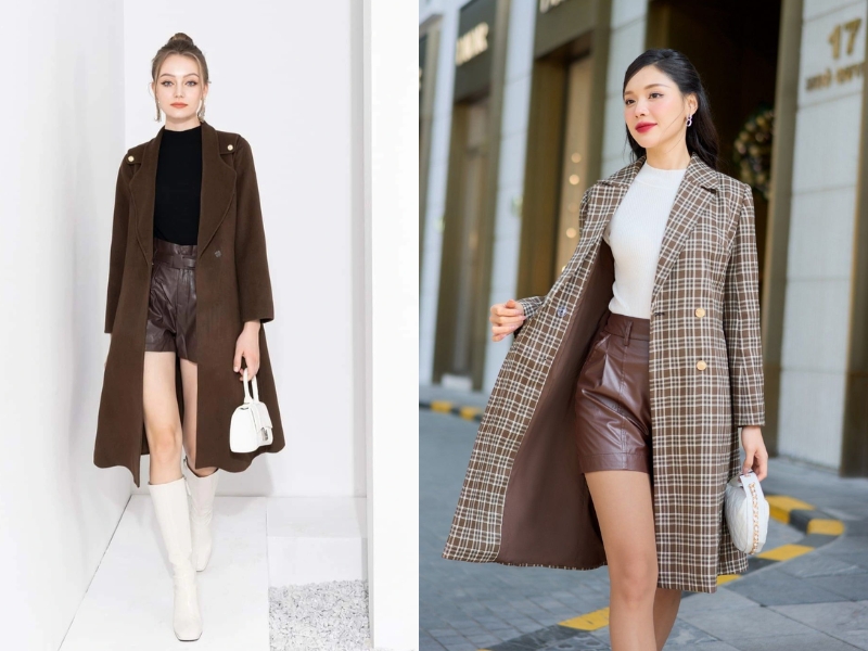 cách phối đồ với quần short nữ mùa đông