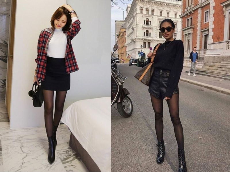 cách phối đồ với quần short nữ mùa đông