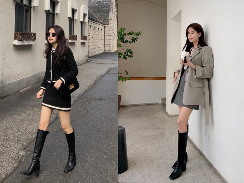 cách phối đồ với quần short nữ mùa đông