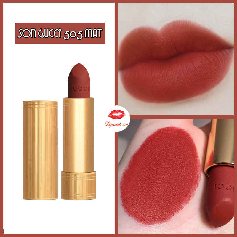 Son Gucci Màu 505 Janet Rust Matte Đỏ Đất Thời Thượng