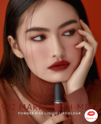 Son Kem MAC 982 Marrakesh-mere – Powder Kiss Liquid – Đỏ Đất