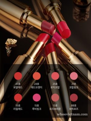 [Son môi Hoàng Cung] Whoo Mi Luxury Lip Rouge mềm mại, bền màu lâu trôi.
