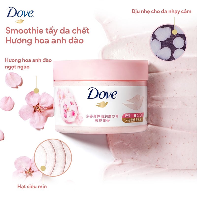Tẩy Tế Bào Chết Body DOVE Dưỡng Da Sáng Mịn Moisturizing Body Scrub 298g