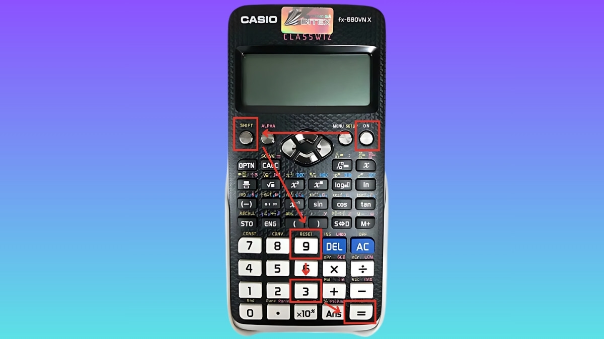 Cách thay pin máy tính Casio 580VNX bước 5