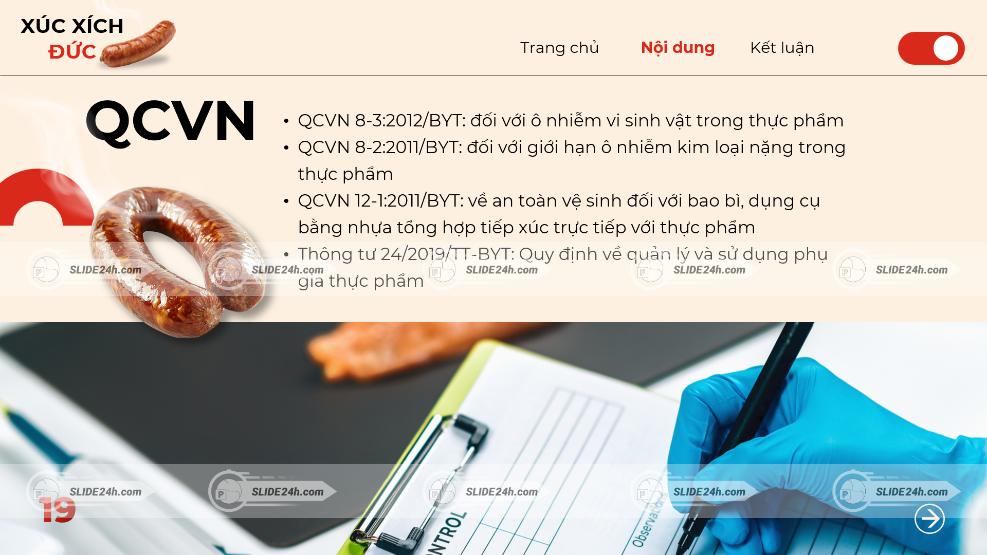 Quy chuẩn QCVN đối với xúc xích Đức
