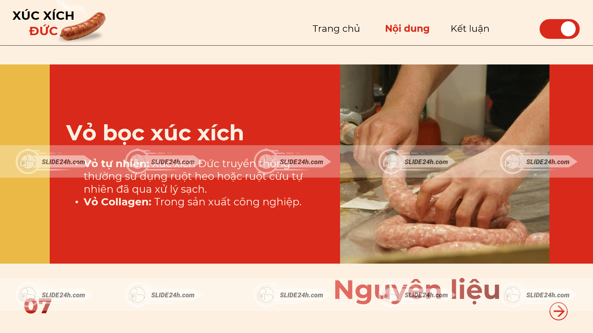 Vỏ bọc xúc xích từ động vật hoặc collagen
