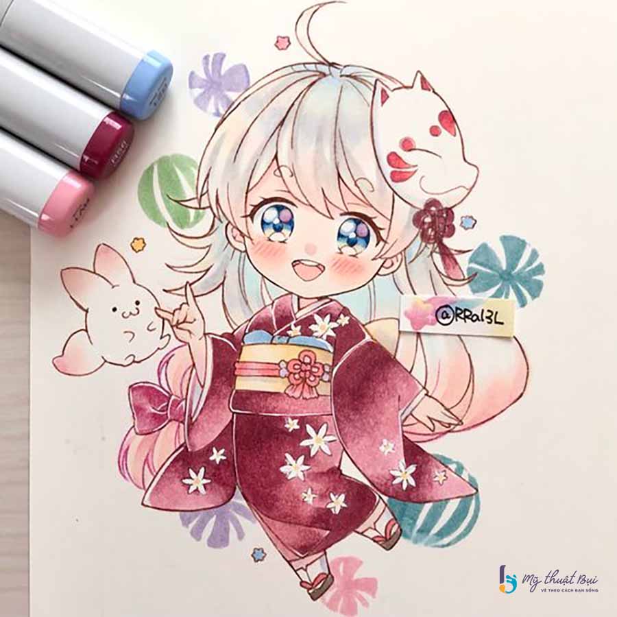 Tranh vẽ anime chibi