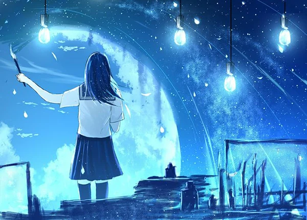 Ảnh cô gái anime quay lưng dịu dàng