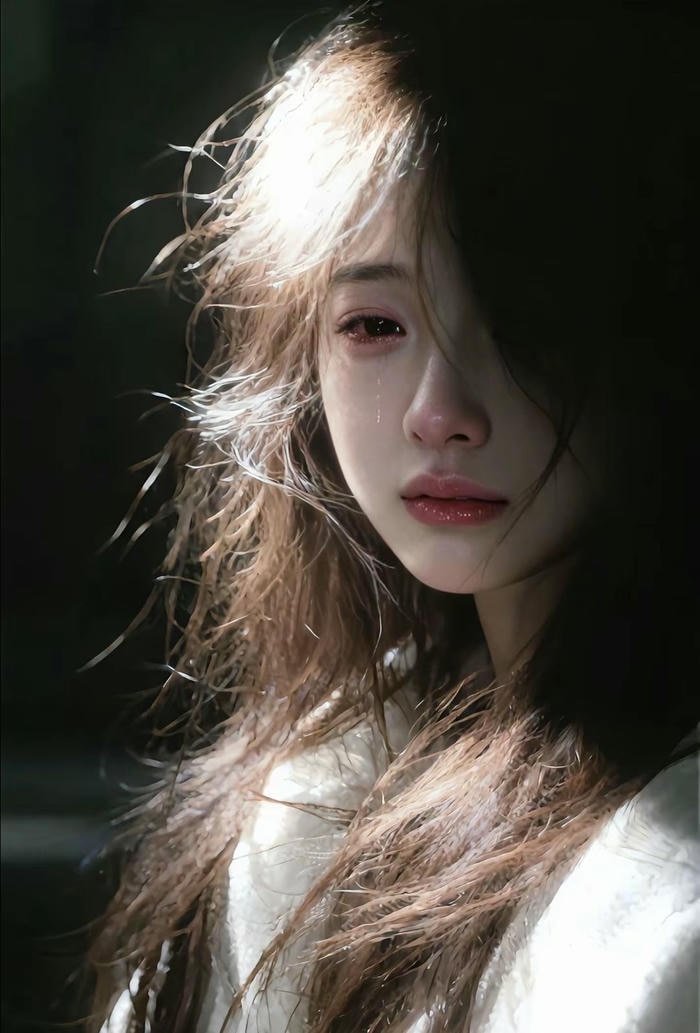 hình nữ khóc tâm trạng u sầu