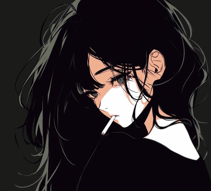 bức hình anime hút thuốc gợi cảm