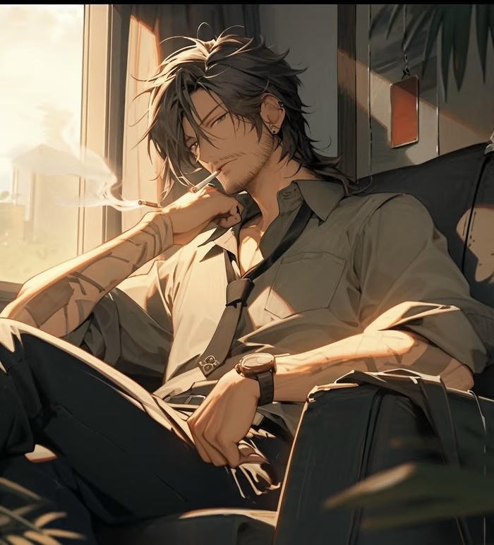 tấm ảnh anime hút thuốc ấn tượng