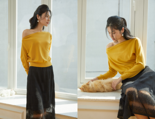3 mẫu áo len trễ vai khiến nàng xao xuyến
