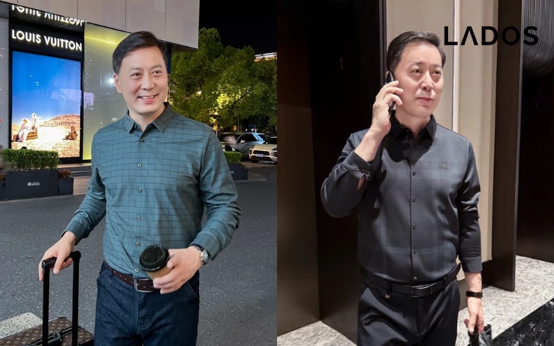 Kieu ao ke caro trung nien 