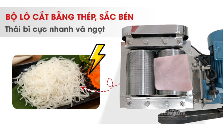 Máy thái bì tự động có bộ lô cắt bằng thép, sắc bén